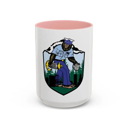 USCG Sailor Squatch (U.S. Coast Guard) Accent Coffee Mug 15oz Pink - Go Mug Yourself