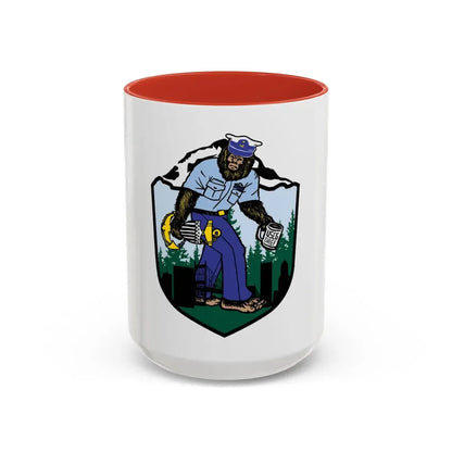 USCG Sailor Squatch (U.S. Coast Guard) Accent Coffee Mug 15oz Red - Go Mug Yourself