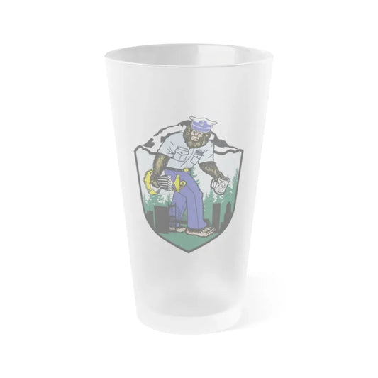 USCG Sailor Squatch (U.S. Coast Guard) Frosted Pint Glass 16oz Default Title - Go Mug Yourself