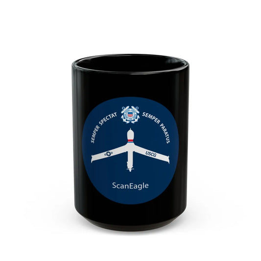 USCG Scan Eagle (U.S. Coast Guard) Black Coffee Mug-15oz-Go Mug Yourself