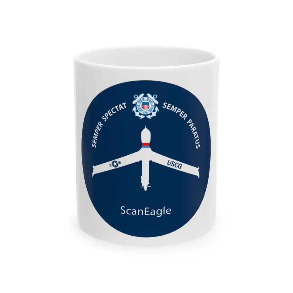 USCG Scan Eagle (U.S. Coast Guard) White Coffee Mug-11oz-Go Mug Yourself