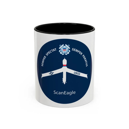 USCG Scan Eagle (U.S. Coast Guard) Accent Coffee Mug 11oz Black - Go Mug Yourself