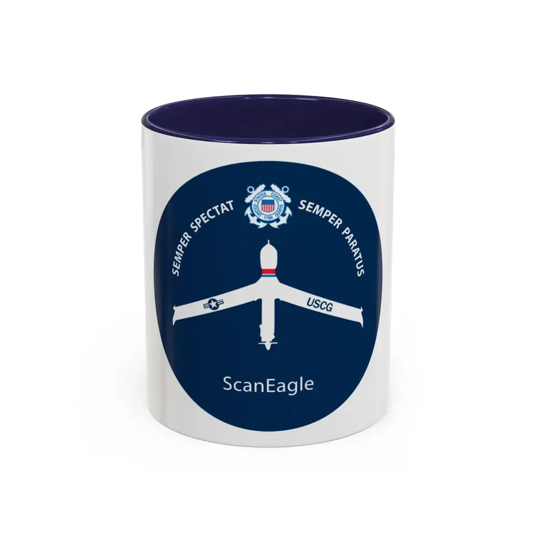 USCG Scan Eagle (U.S. Coast Guard) Accent Coffee Mug 11oz Navy - Go Mug Yourself