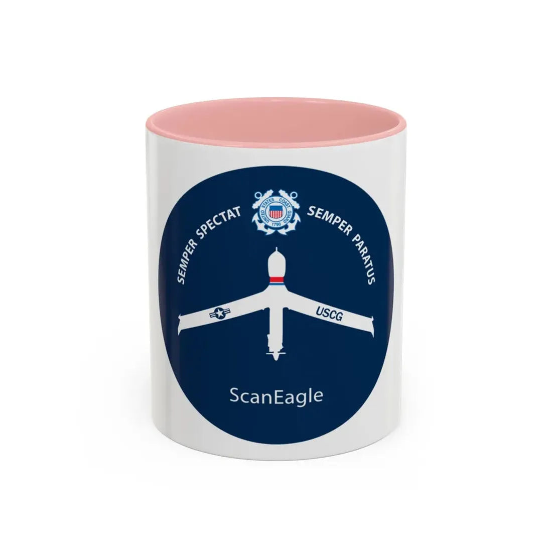 USCG Scan Eagle (U.S. Coast Guard) Accent Coffee Mug 11oz Pink - Go Mug Yourself