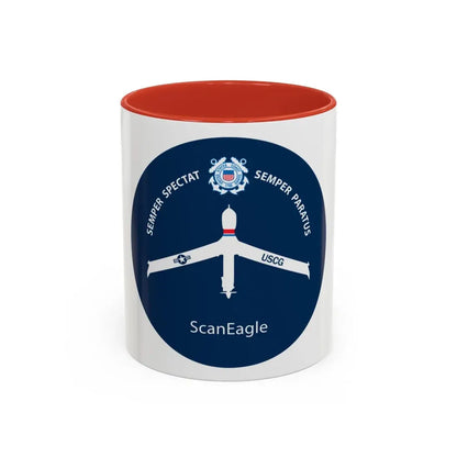 USCG Scan Eagle (U.S. Coast Guard) Accent Coffee Mug 11oz Red - Go Mug Yourself