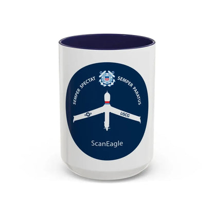 USCG Scan Eagle (U.S. Coast Guard) Accent Coffee Mug 15oz Navy - Go Mug Yourself