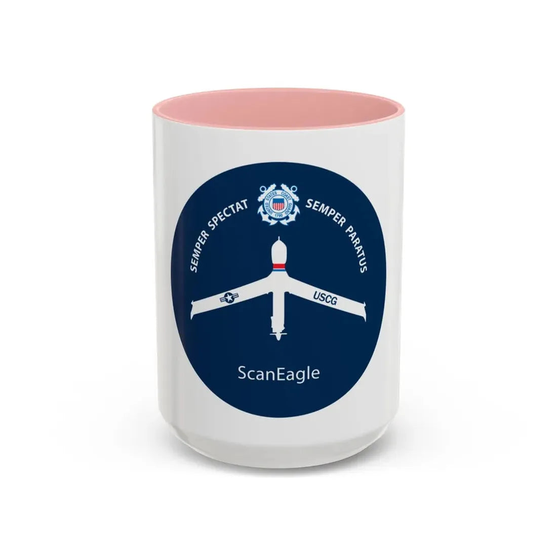 USCG Scan Eagle (U.S. Coast Guard) Accent Coffee Mug 15oz Pink - Go Mug Yourself