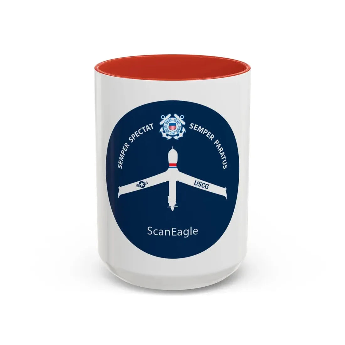 USCG Scan Eagle (U.S. Coast Guard) Accent Coffee Mug 15oz Red - Go Mug Yourself