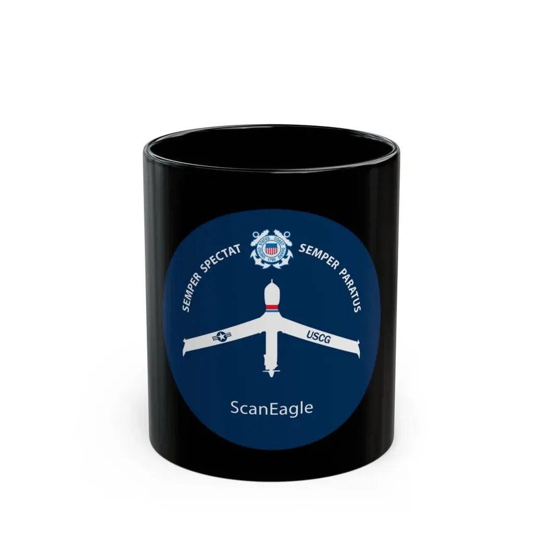 USCG Scan Eagle (U.S. Coast Guard) Black Coffee Mug 11oz - Go Mug Yourself