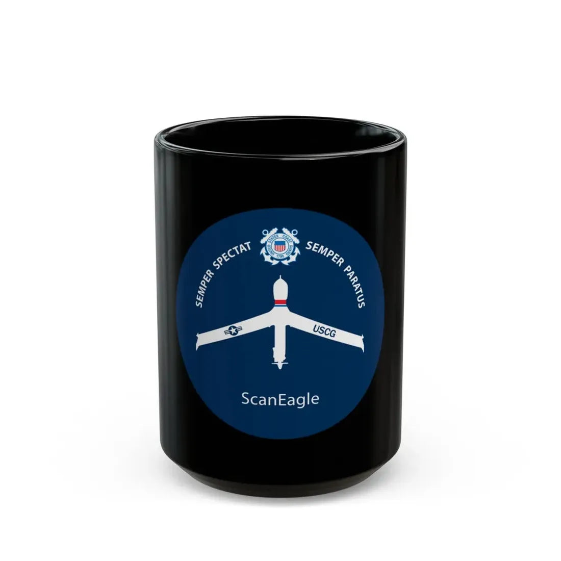 USCG Scan Eagle (U.S. Coast Guard) Black Coffee Mug 15oz - Go Mug Yourself