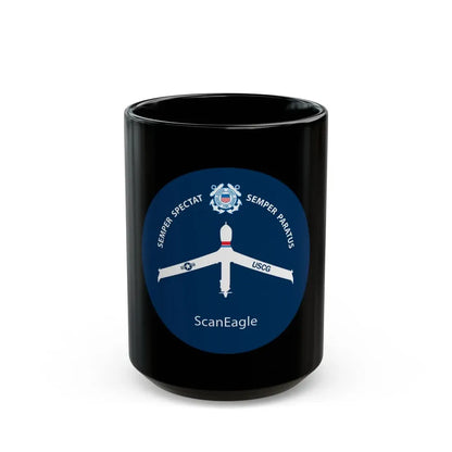 USCG Scan Eagle (U.S. Coast Guard) Black Coffee Mug 15oz - Go Mug Yourself