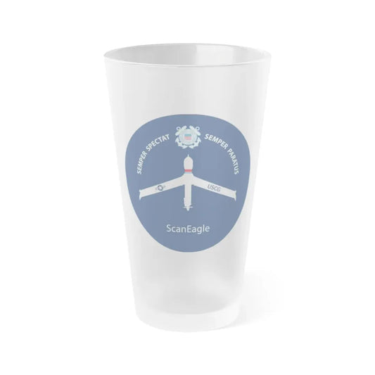 USCG Scan Eagle (U.S. Coast Guard) Frosted Pint Glass 16oz Default Title - Go Mug Yourself
