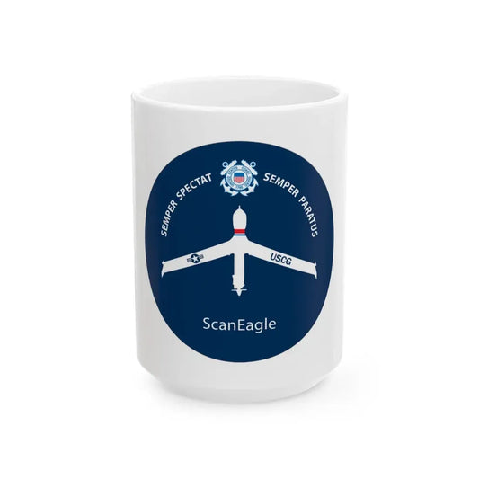 USCG Scan Eagle (U.S. Coast Guard) White Coffee Mug 15oz - Go Mug Yourself