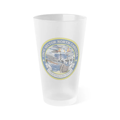 USCG Secctor North Carolina (U.S. Coast Guard) Frosted Pint Glass 16oz-Go Mug Yourself