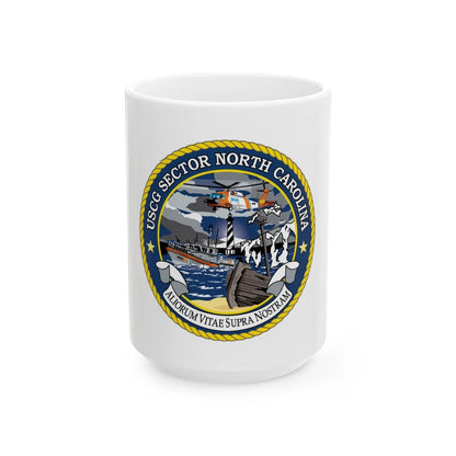 USCG Secctor North Carolina (U.S. Coast Guard) White Coffee Mug-15oz-Go Mug Yourself