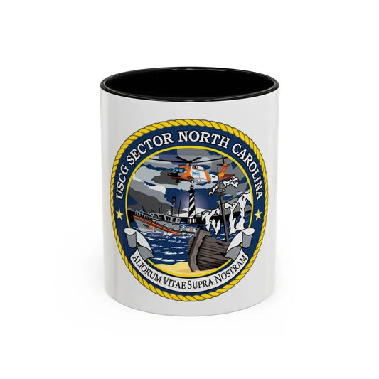 USCG Secctor North Carolina (U.S. Coast Guard) Accent Coffee Mug 11oz Black - Go Mug Yourself