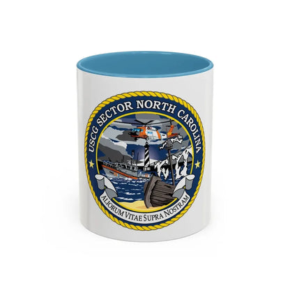 USCG Secctor North Carolina (U.S. Coast Guard) Accent Coffee Mug 11oz Light Blue - Go Mug Yourself