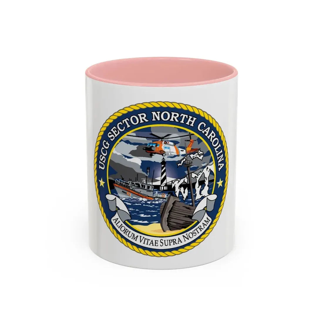 USCG Secctor North Carolina (U.S. Coast Guard) Accent Coffee Mug 11oz Pink - Go Mug Yourself
