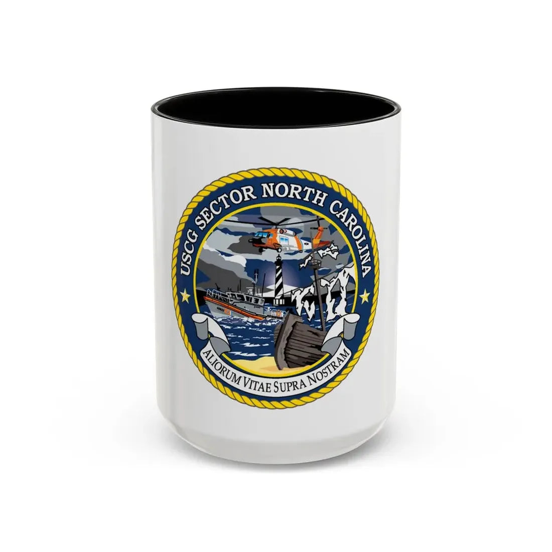 USCG Secctor North Carolina (U.S. Coast Guard) Accent Coffee Mug 15oz Black - Go Mug Yourself