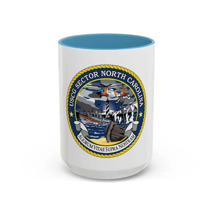 USCG Secctor North Carolina (U.S. Coast Guard) Accent Coffee Mug 15oz Light Blue - Go Mug Yourself
