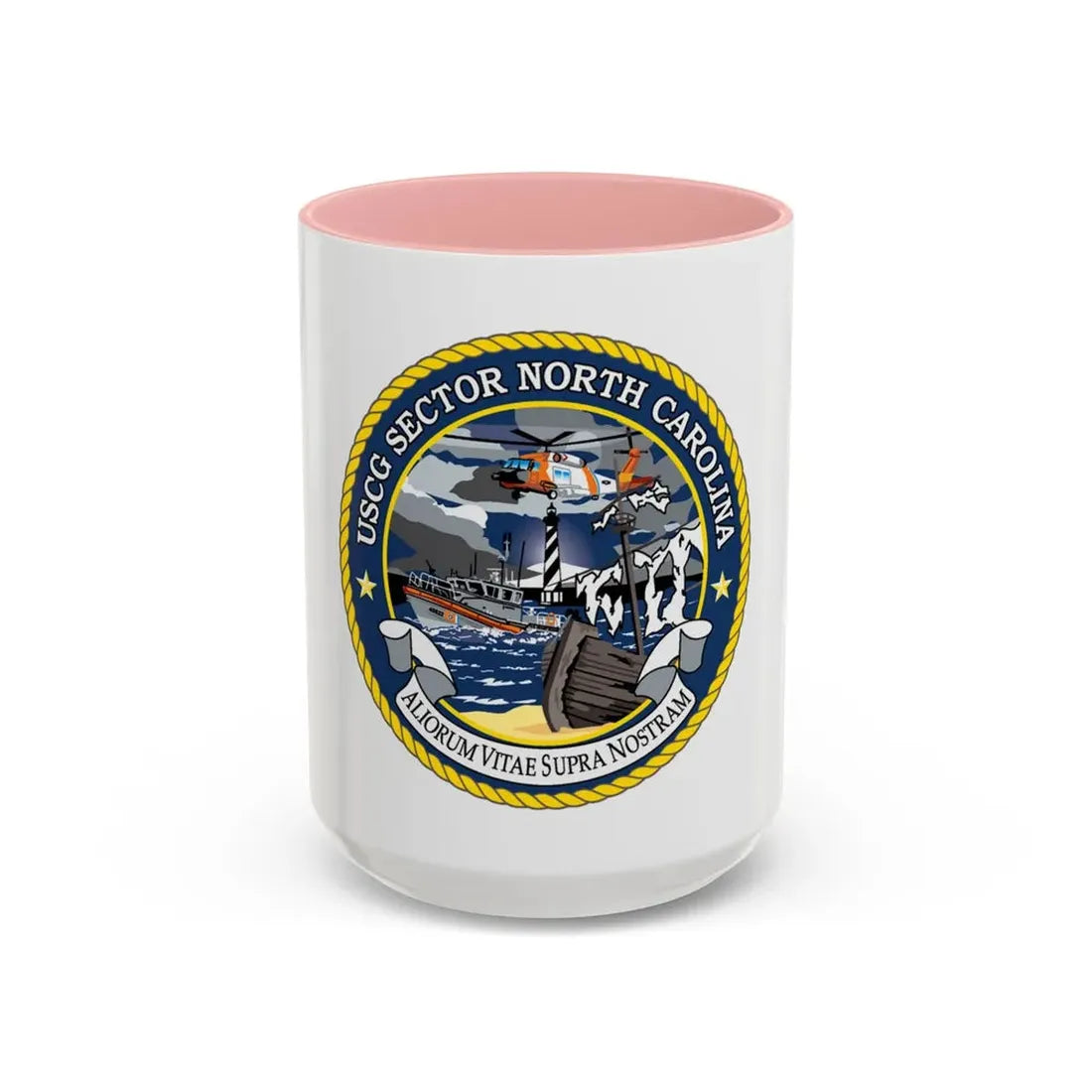 USCG Secctor North Carolina (U.S. Coast Guard) Accent Coffee Mug 15oz Pink - Go Mug Yourself