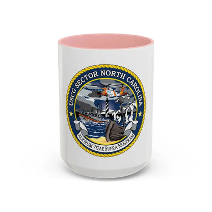 USCG Secctor North Carolina (U.S. Coast Guard) Accent Coffee Mug 15oz Pink - Go Mug Yourself