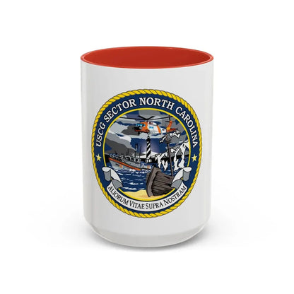 USCG Secctor North Carolina (U.S. Coast Guard) Accent Coffee Mug 15oz Red - Go Mug Yourself