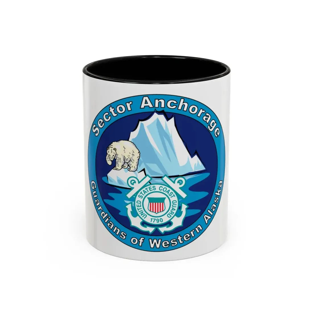 USCG Sector Anchorage (U.S. Coast Guard) Accent Coffee Mug 11oz Black - Go Mug Yourself