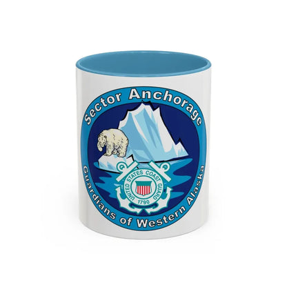 USCG Sector Anchorage (U.S. Coast Guard) Accent Coffee Mug 11oz Light Blue - Go Mug Yourself