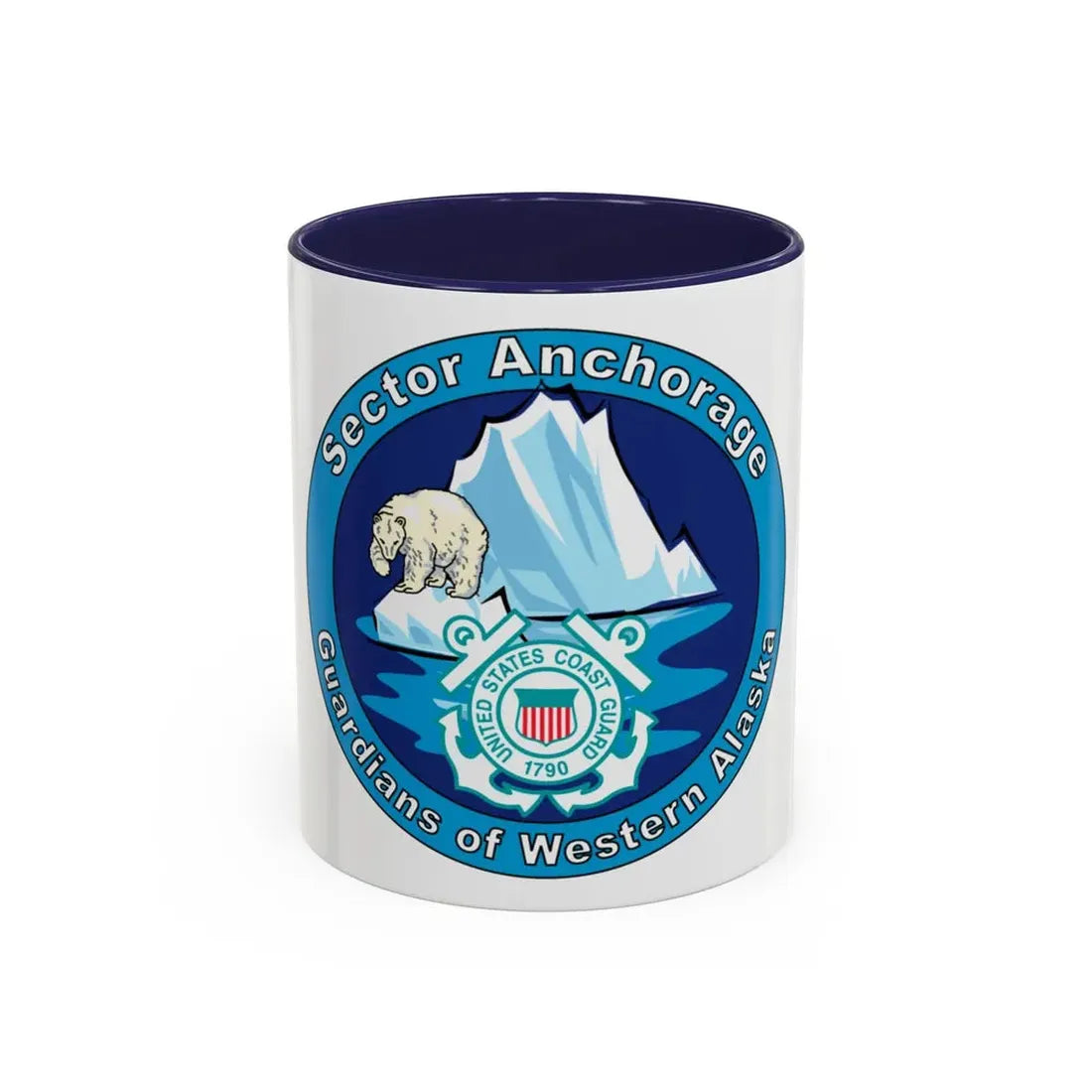 USCG Sector Anchorage (U.S. Coast Guard) Accent Coffee Mug 11oz Navy - Go Mug Yourself