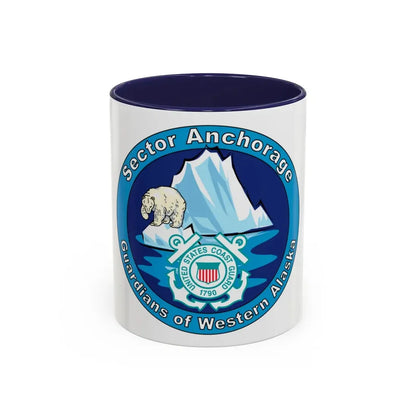 USCG Sector Anchorage (U.S. Coast Guard) Accent Coffee Mug 11oz Navy - Go Mug Yourself