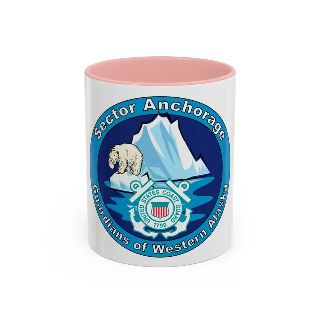 USCG Sector Anchorage (U.S. Coast Guard) Accent Coffee Mug 11oz Pink - Go Mug Yourself