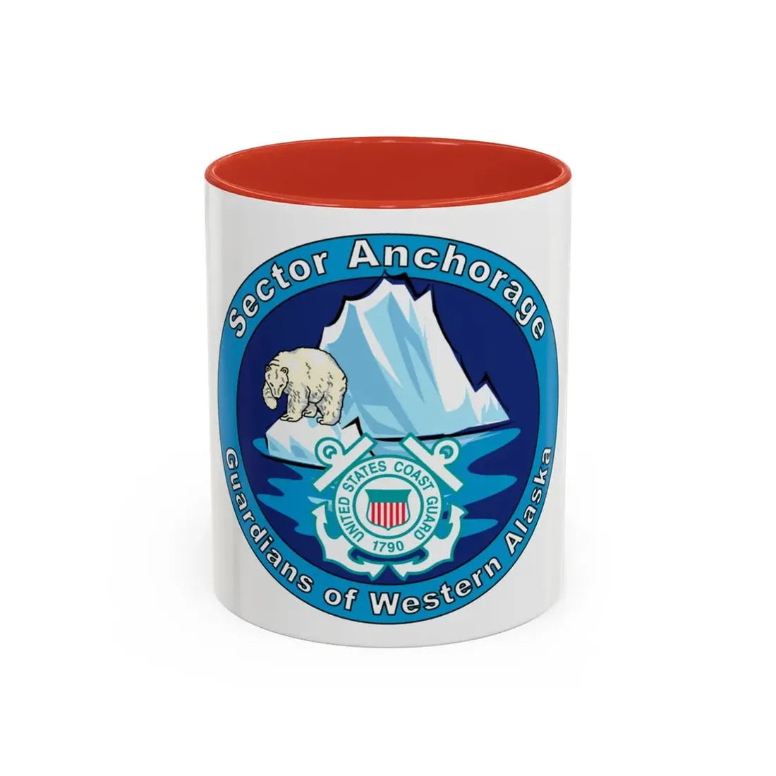 USCG Sector Anchorage (U.S. Coast Guard) Accent Coffee Mug 11oz Red - Go Mug Yourself