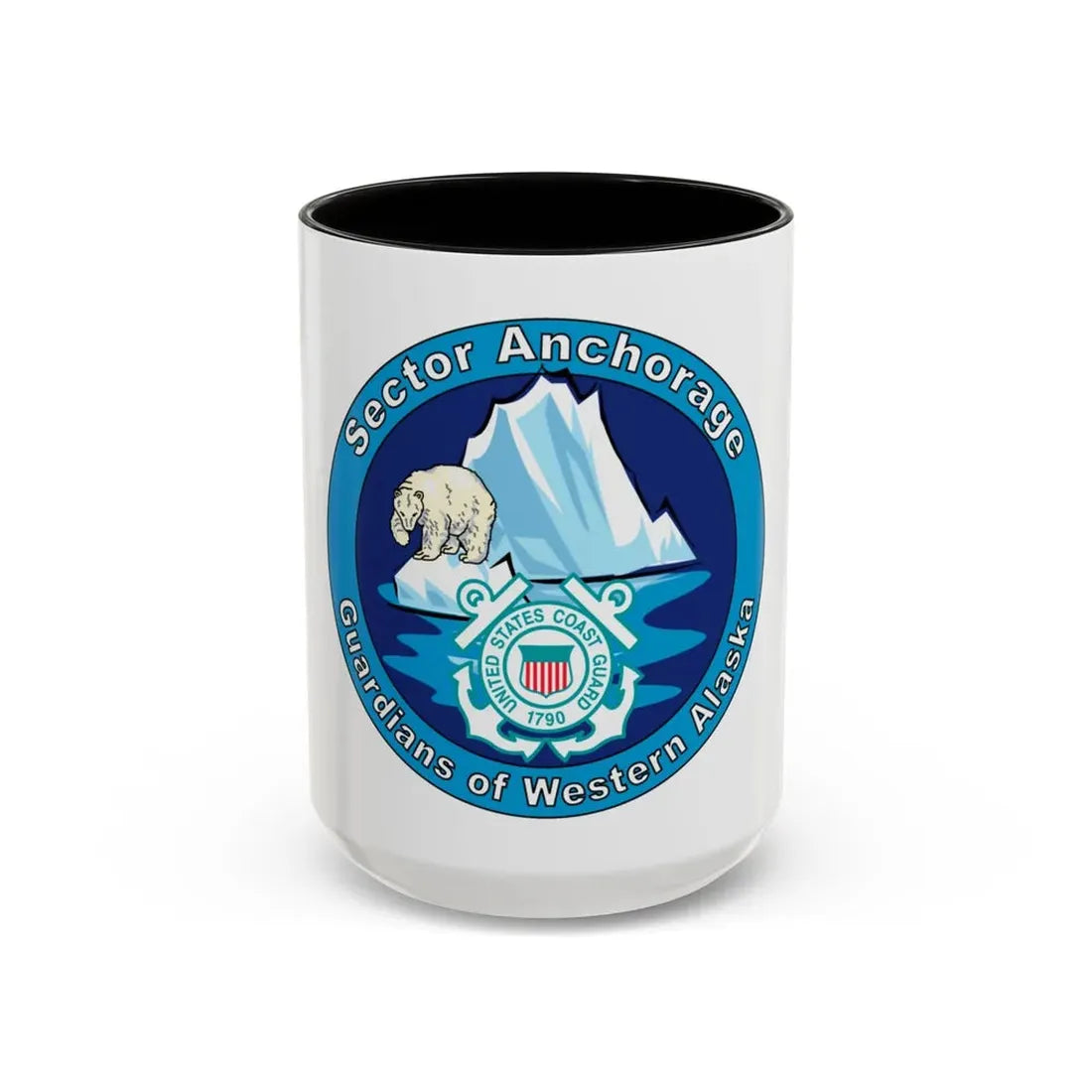 USCG Sector Anchorage (U.S. Coast Guard) Accent Coffee Mug 15oz Black - Go Mug Yourself