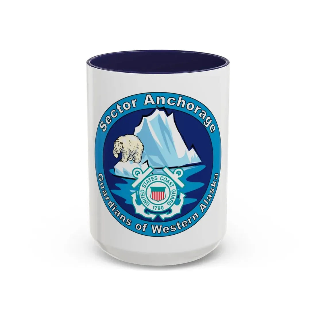 USCG Sector Anchorage (U.S. Coast Guard) Accent Coffee Mug 15oz Navy - Go Mug Yourself