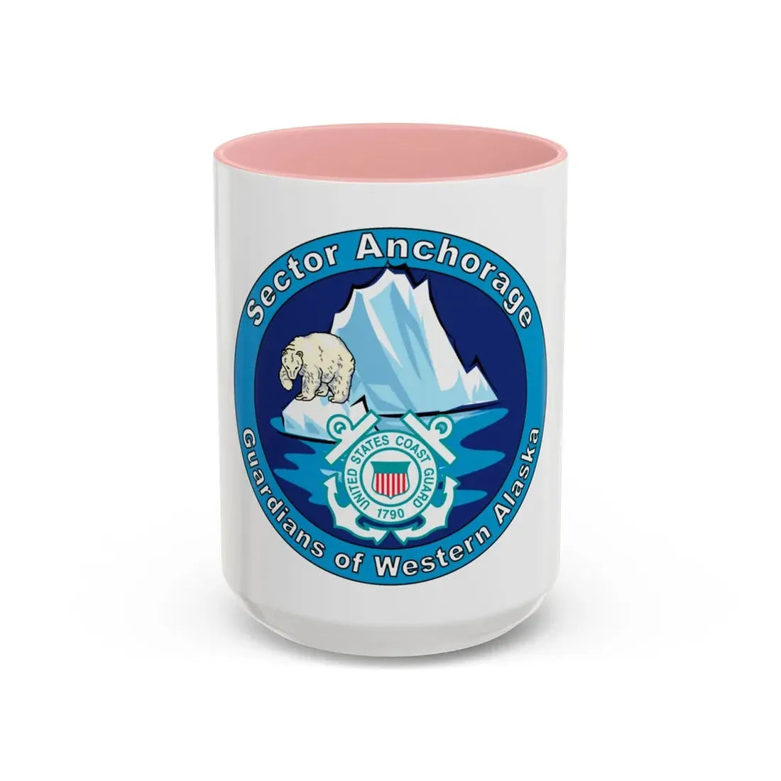 USCG Sector Anchorage (U.S. Coast Guard) Accent Coffee Mug 15oz Pink - Go Mug Yourself