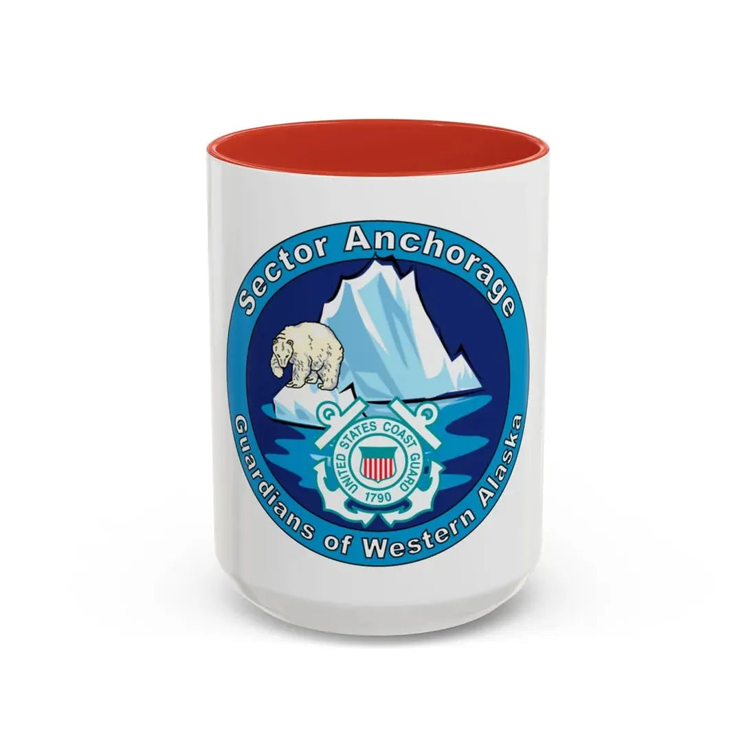 USCG Sector Anchorage (U.S. Coast Guard) Accent Coffee Mug 15oz Red - Go Mug Yourself