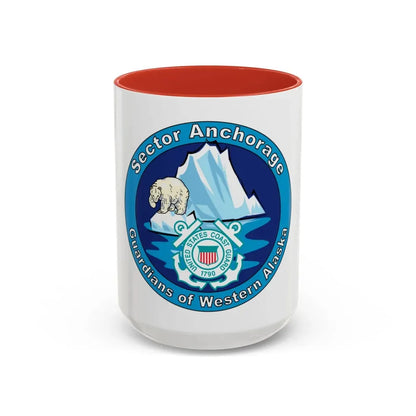 USCG Sector Anchorage (U.S. Coast Guard) Accent Coffee Mug 15oz Red - Go Mug Yourself