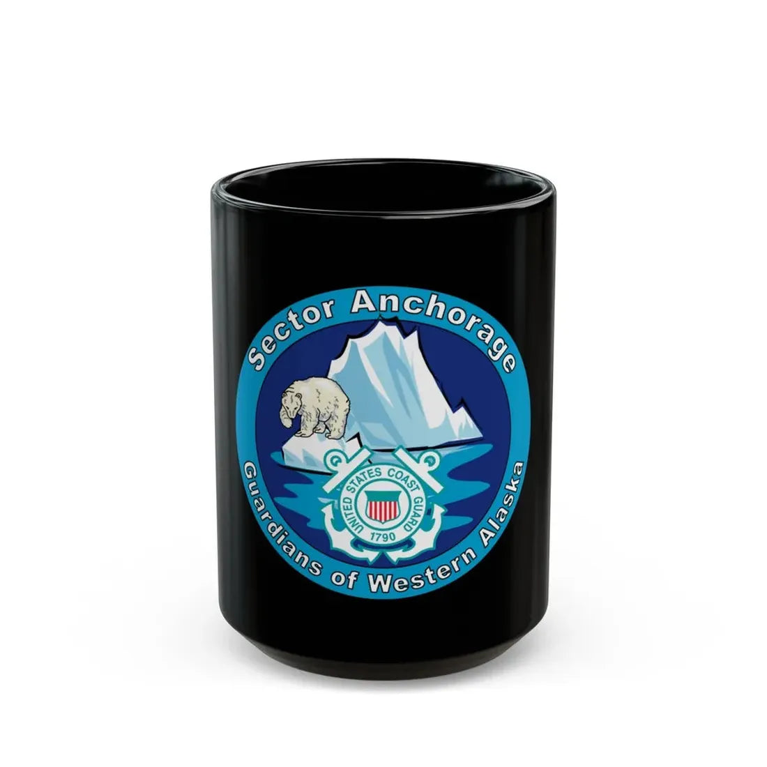 USCG Sector Anchorage (U.S. Coast Guard) Black Coffee Mug 15oz - Go Mug Yourself