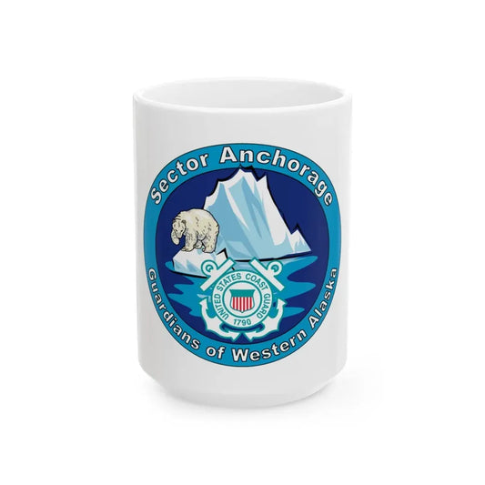 USCG Sector Anchorage (U.S. Coast Guard) White Coffee Mug 15oz - Go Mug Yourself