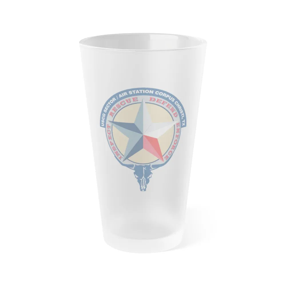 USCG Sector AS Corpus ChristiTX (U.S. Coast Guard) Frosted Pint Glass 16oz-Go Mug Yourself