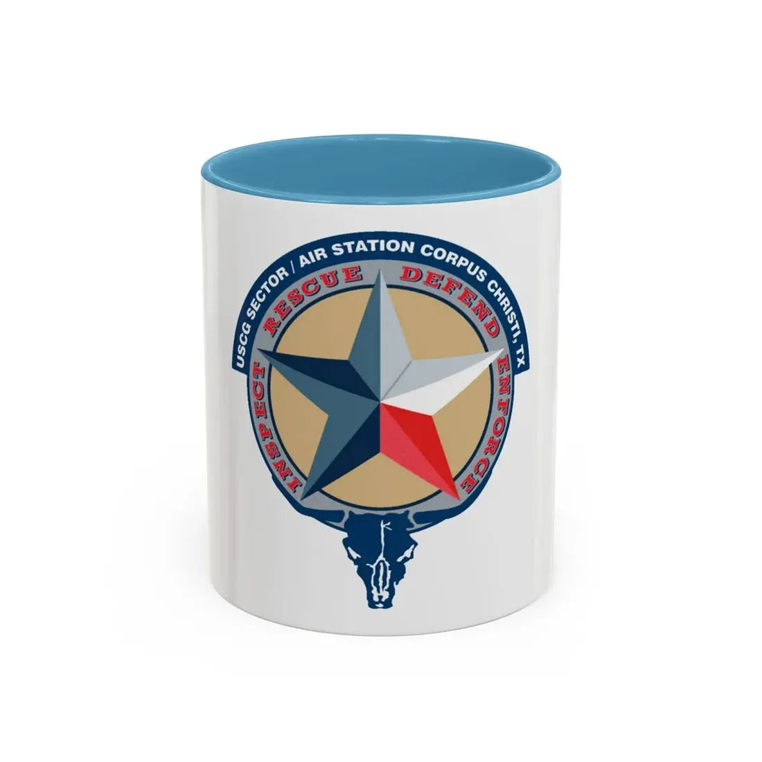 USCG Sector AS Corpus ChristiTX (U.S. Coast Guard) Accent Coffee Mug 11oz Light Blue - Go Mug Yourself