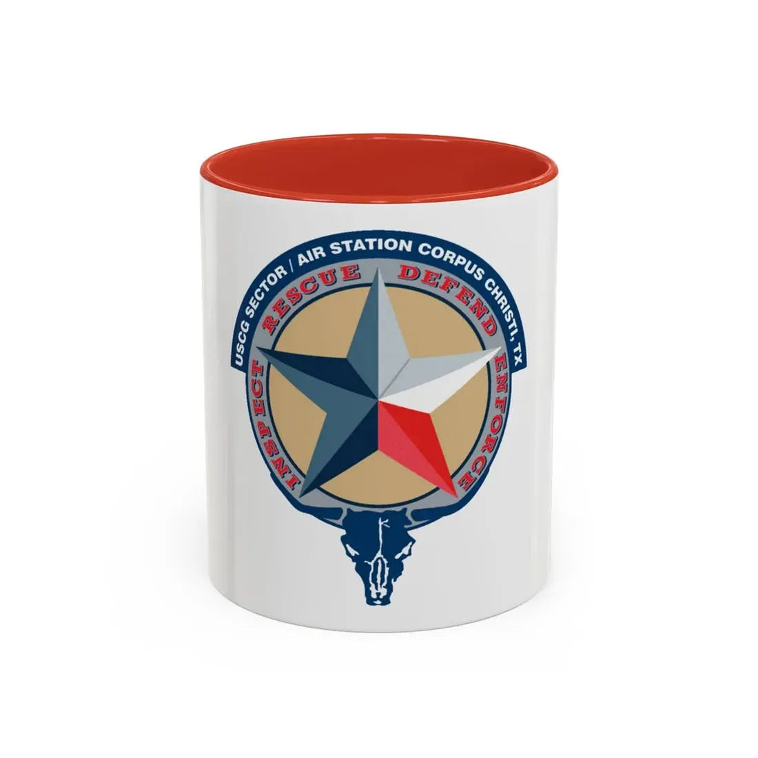 USCG Sector AS Corpus ChristiTX (U.S. Coast Guard) Accent Coffee Mug 11oz Red - Go Mug Yourself
