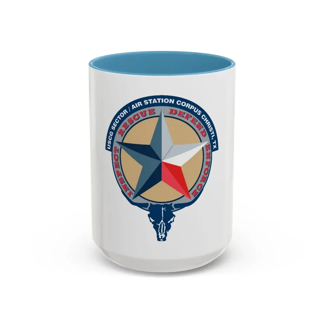 USCG Sector AS Corpus ChristiTX (U.S. Coast Guard) Accent Coffee Mug 15oz Light Blue - Go Mug Yourself