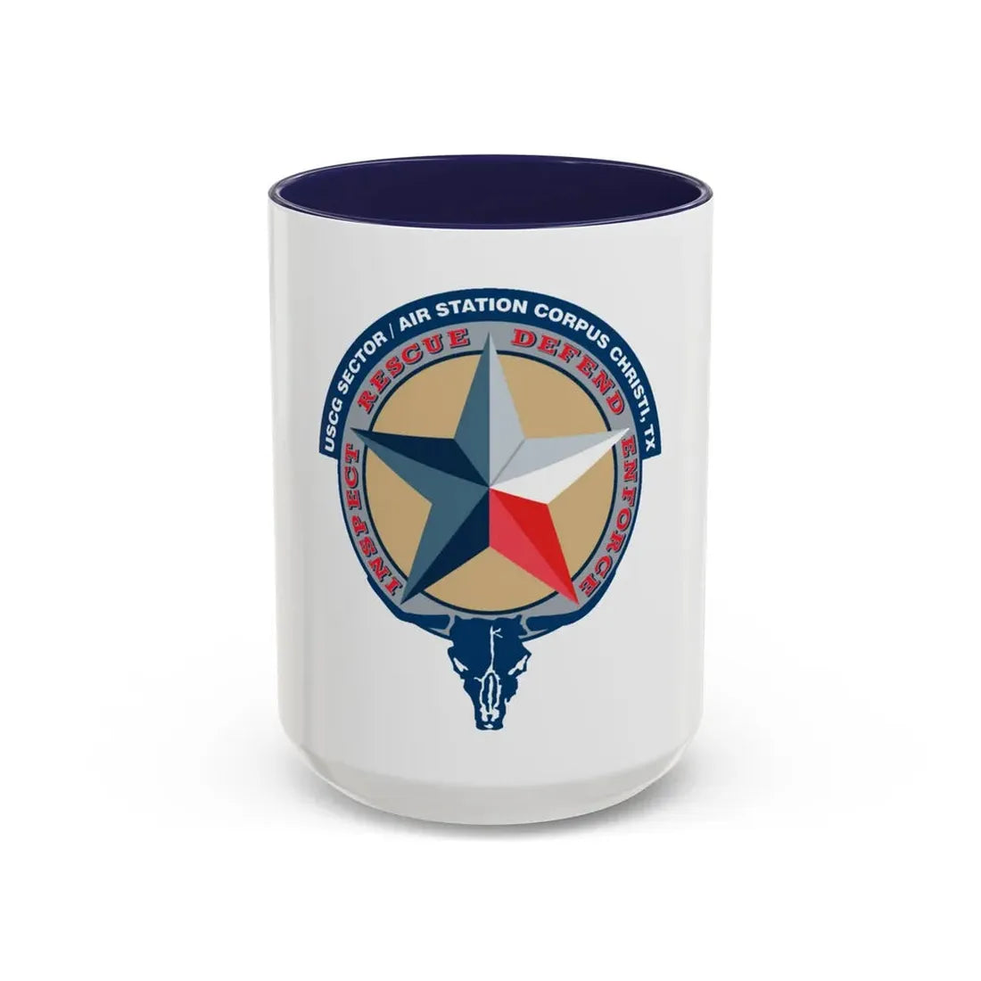 USCG Sector AS Corpus ChristiTX (U.S. Coast Guard) Accent Coffee Mug 15oz Navy - Go Mug Yourself