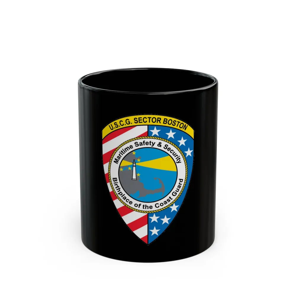 USCG Sector Boston (U.S. Coast Guard) Black Coffee Mug-11oz-Go Mug Yourself