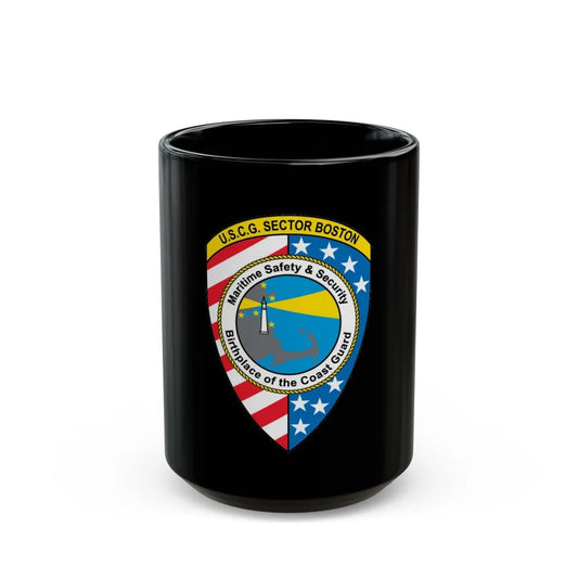 USCG Sector Boston (U.S. Coast Guard) Black Coffee Mug-15oz-Go Mug Yourself