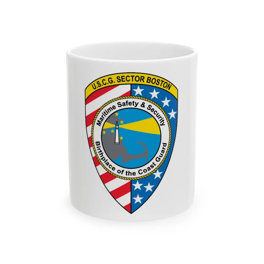 USCG Sector Boston (U.S. Coast Guard) White Coffee Mug-11oz-Go Mug Yourself