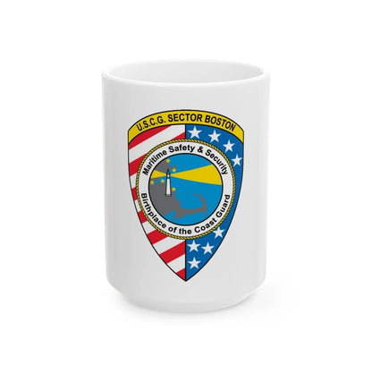 USCG Sector Boston (U.S. Coast Guard) White Coffee Mug-15oz-Go Mug Yourself