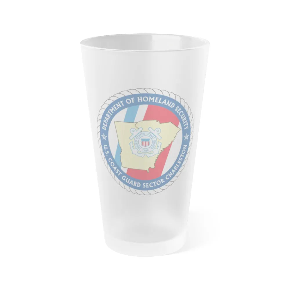 USCG Sector Charleston DHS (U.S. Coast Guard) Frosted Pint Glass 16oz-Go Mug Yourself